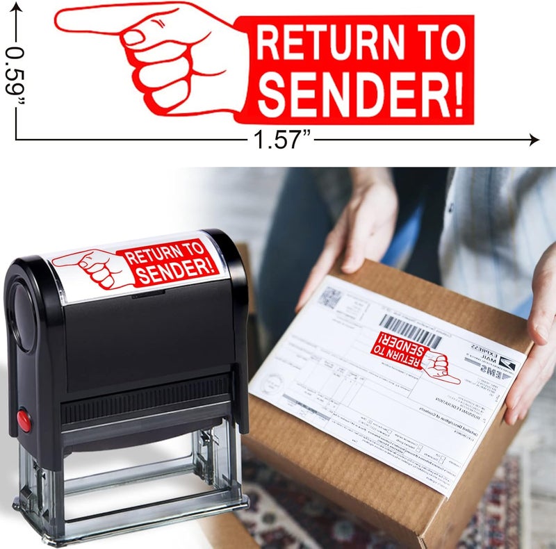 Bertiveny Return to Sender Stamps Self Inking Personalized Office Return Stamps for Business Supplies Custom Rubber Business for Return Sender,Return Address Stamps Red Ink(Return to Sender!) - Image 1